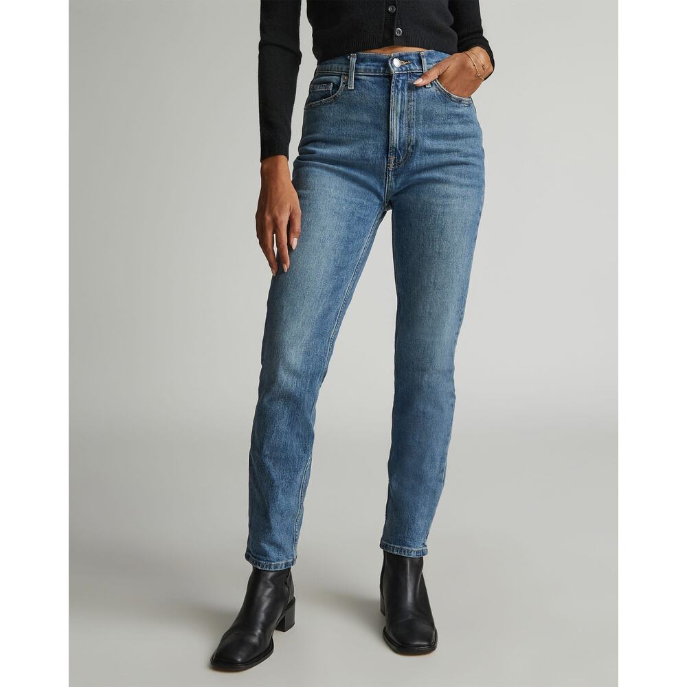 Everlane The Original Cheeky Crop Jean Medium Wash High Rise Stretch Womens 23